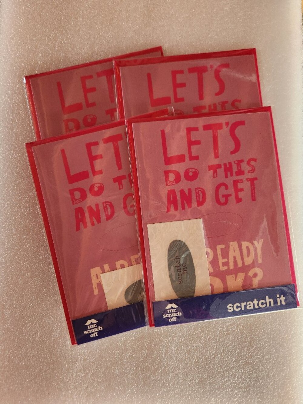 NWT Papyrus - Let's Do This Get Scratch Off Cards - Set of 4